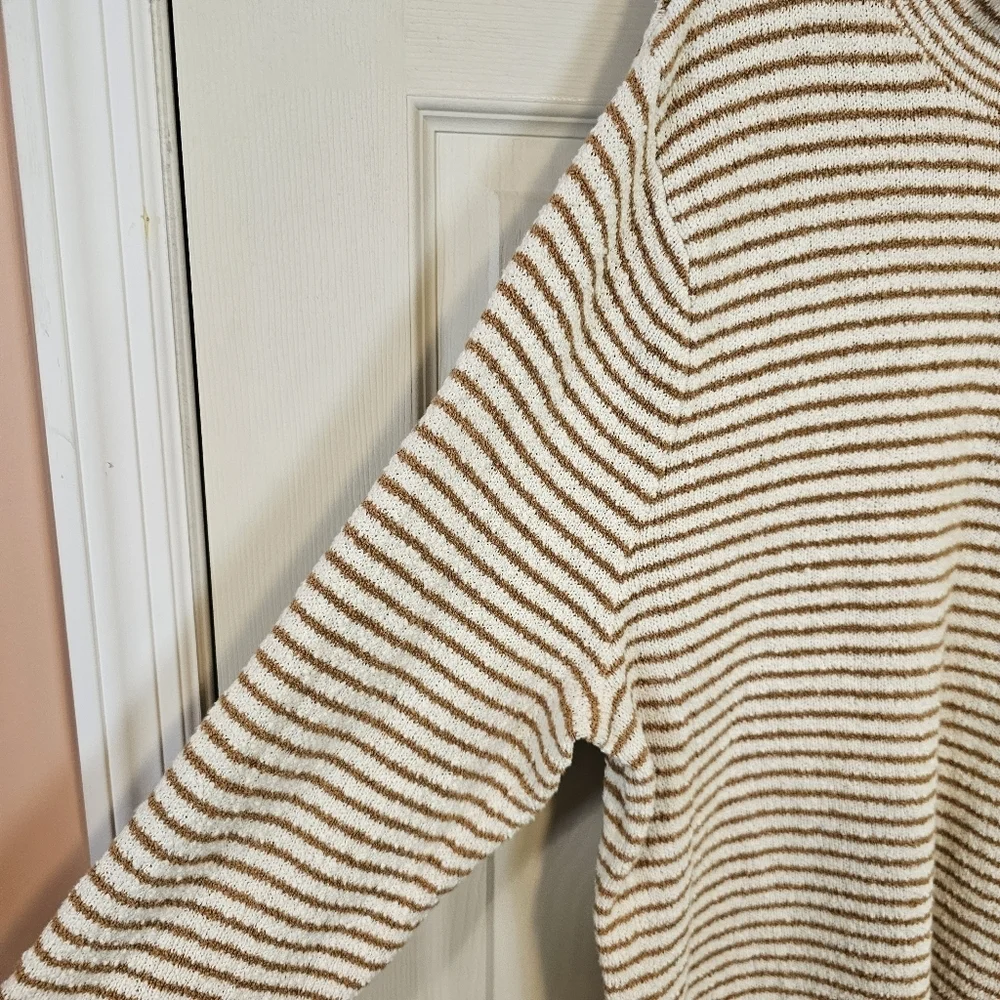 J. Crew Textured Striped Knit Mock Neck Pullover Sweater Plus Size